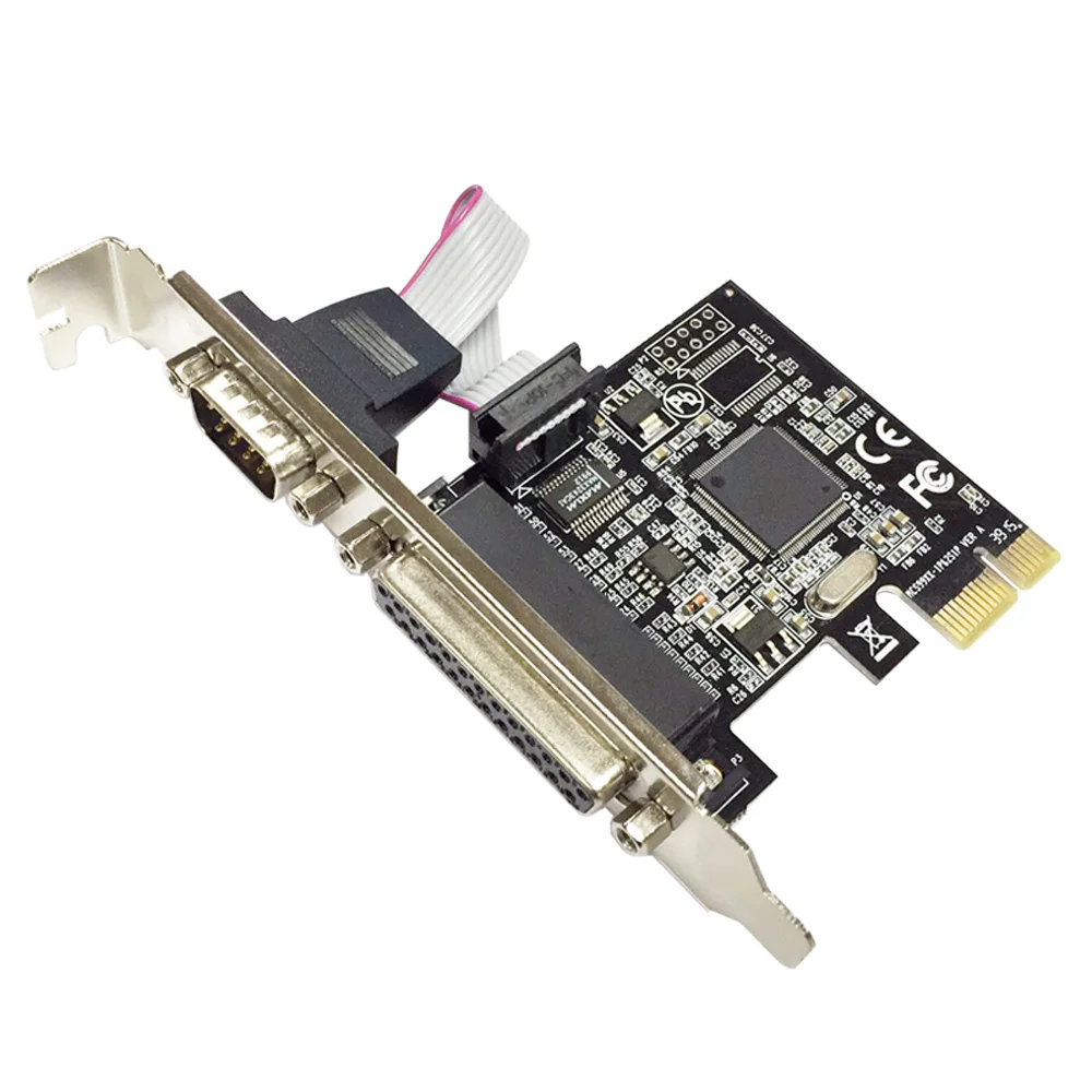 

PCIe 1 * последовательный 1 * карта с параллельным портом и выражением RS232 порт принтера PCIe PCI-e riser Card с чипсетом AX9900