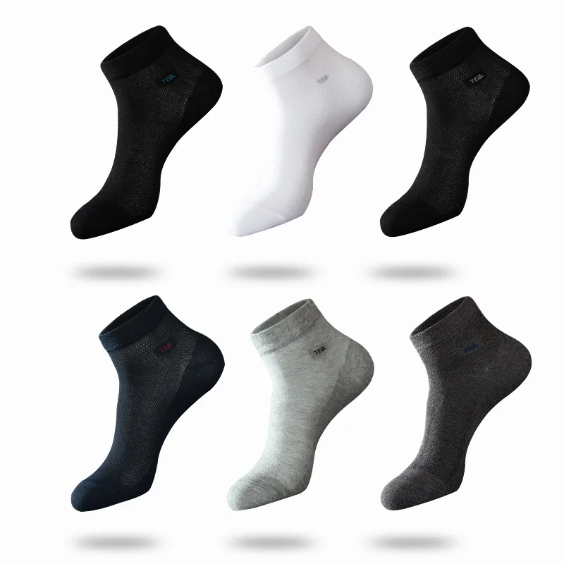 6PCS  Men\'s socks, antibacterial and deodorant socks, mesh breathable middle tube thin cotton summer socks