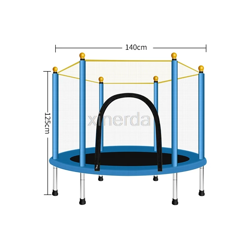 140cm Baby Children Home Indoor Trampoline with Protection Net Jumping Bed Cardio Child Fitness Exercise Bed Outdoor Trampoline