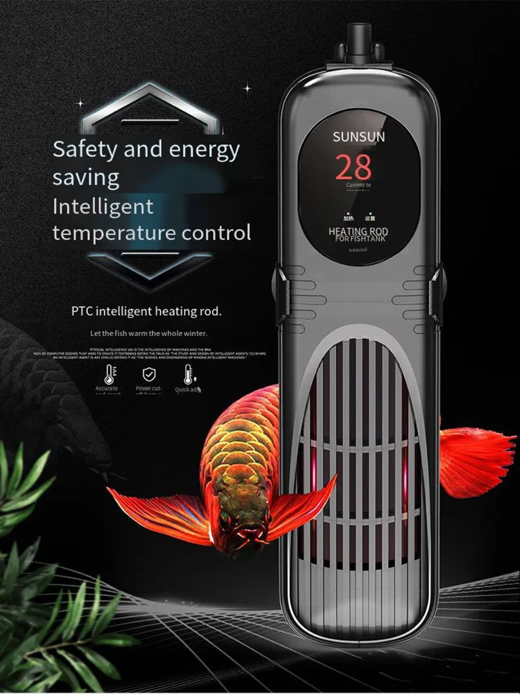 Viting aquarium heater diving fish tank liquid crystal display thermostat adjustable constant temperature water heating rod fish