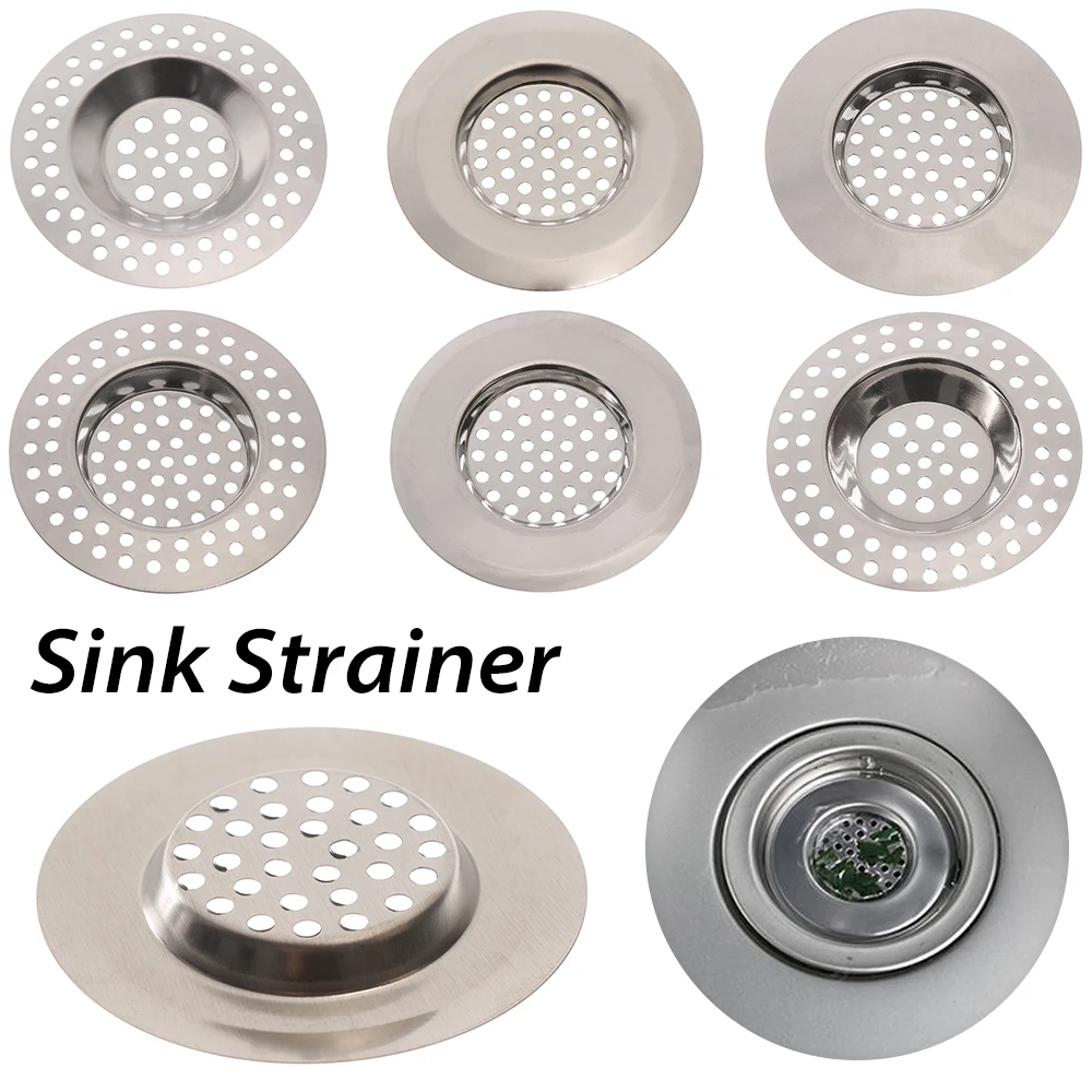 2PCS Strainer Bath Basin Drain Hair Clean Up Mesh Trap Filter Kitchen Sink with Large Wide Rim Catcher Cover Cap Plug Wholesale