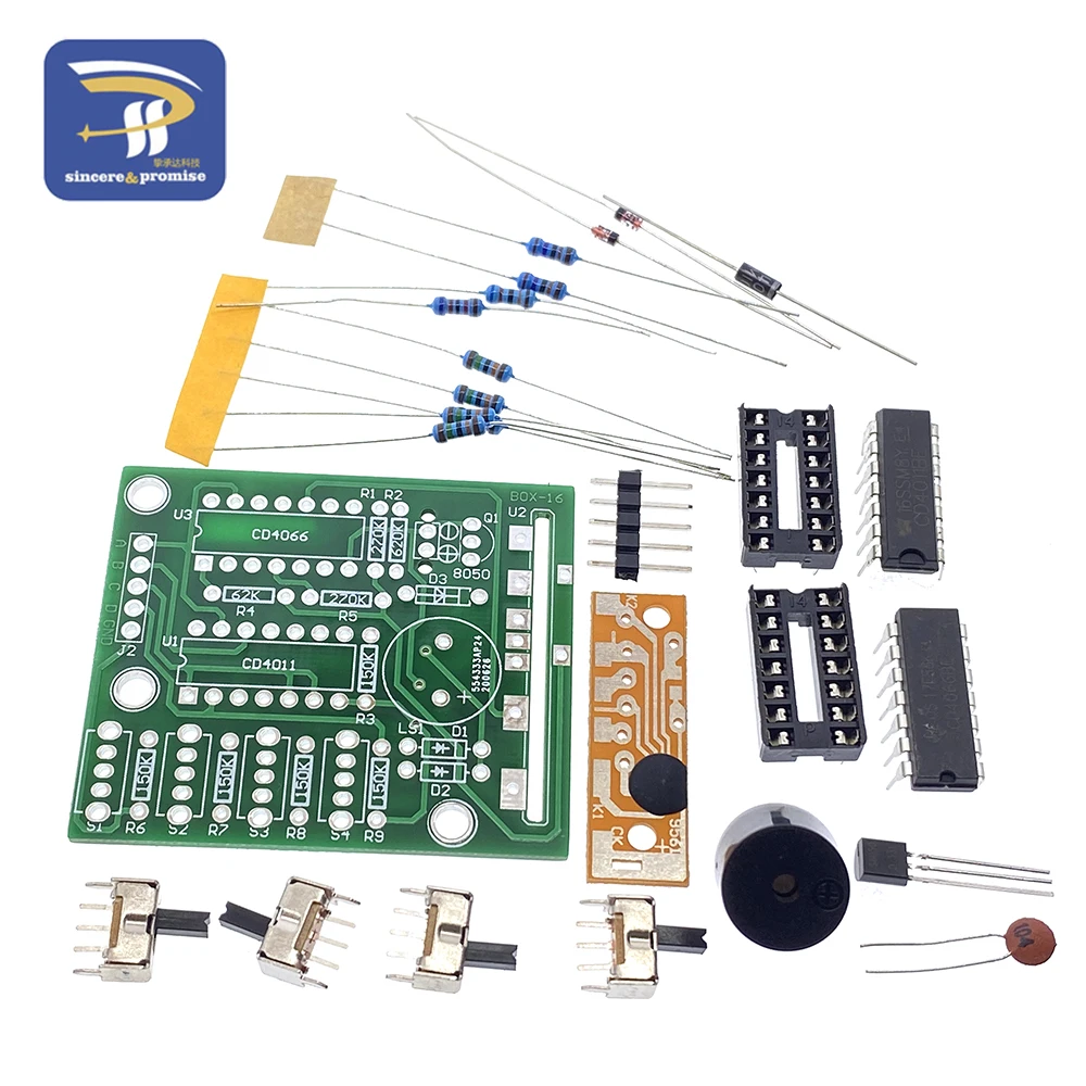 Caja de Sonido de 16 tonos, de 16 tonos módulo electrónico, piezas de Kit, componentes, Kits de aprendizaje de práctica de soldadura para Arduino