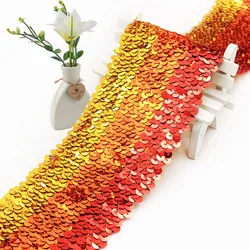 10yard 8cm Mixed-Color Sequins Lace Fabric Ribbon Diy Wedding Sewing Trim Decoration Christmas Festival Skirt Pillow Accessories