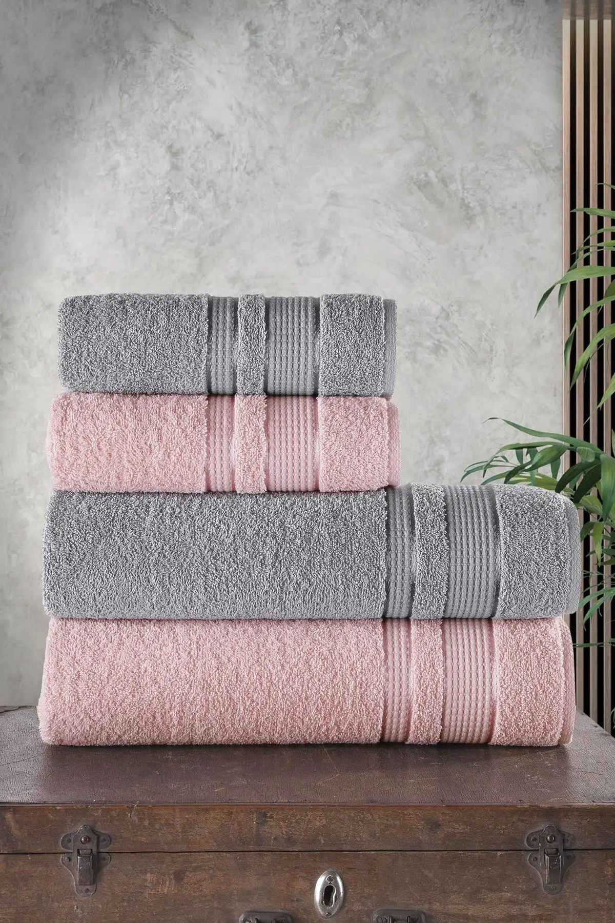 bath-towel-set-4-pcs-two-color-cotton-soft-high-quality-long-lasting-water-absorbent-handy-durable-fast-shipping-unique-tissue