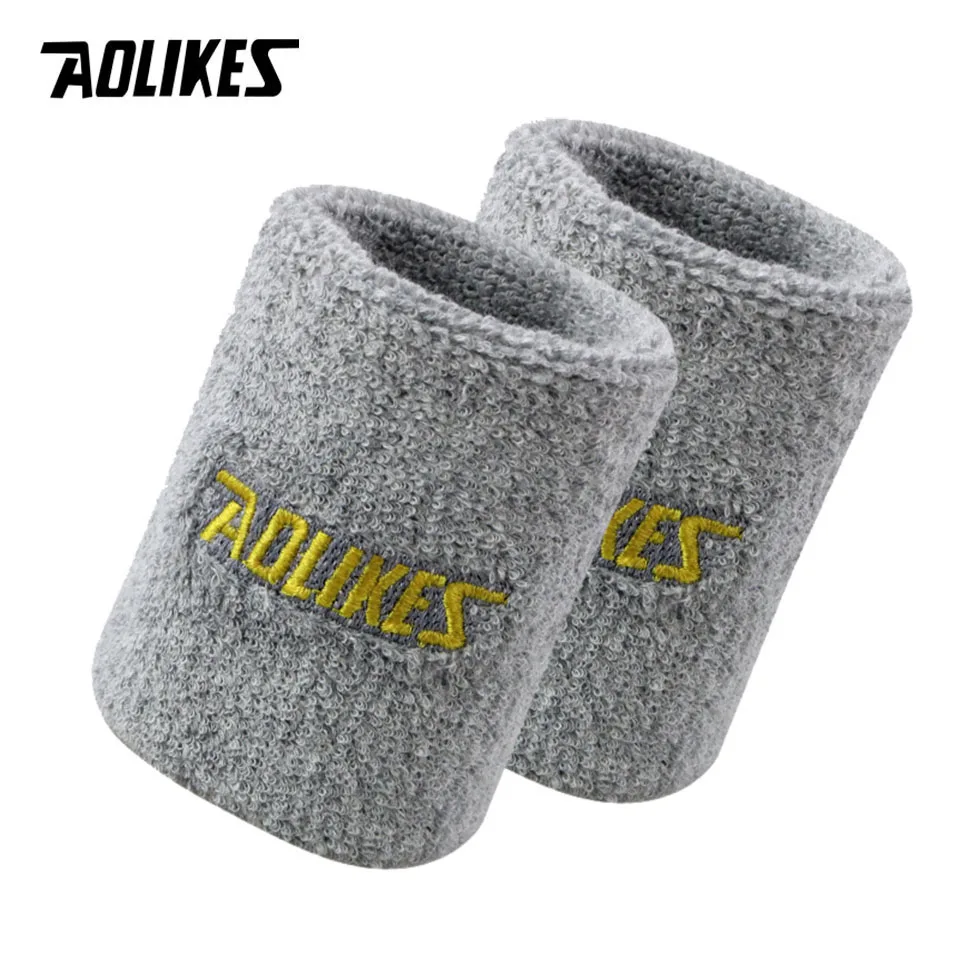 AOLIKES Wrist Sweatband Tennis Sport Wristband Volleyball Gym Wrist Brace Support Sweat Band Towel Bracelet Protector 8 /11cm