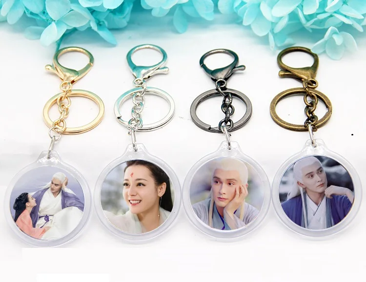 

4 PCS Keychains China TV Drama Program The Sky Kingdom The pillow book of samsara Picture Photo Stills Keychain Festival Gift