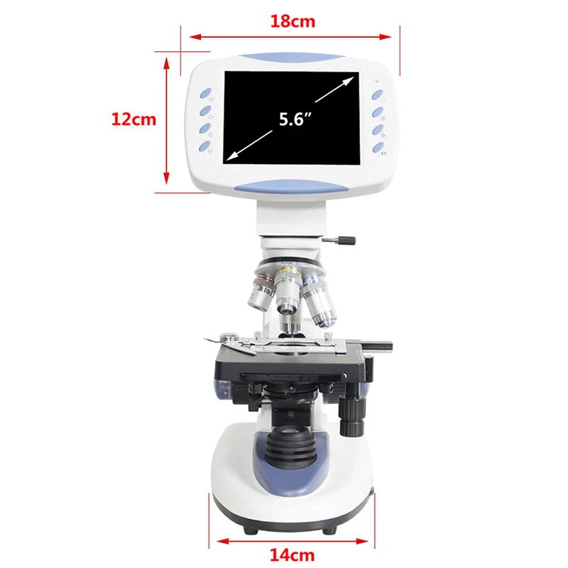 5MP Zoom 200X-5000X Professional electronic digital HD Biological Lab Microscope 6.5-inch LCD camera Memory card USB interface