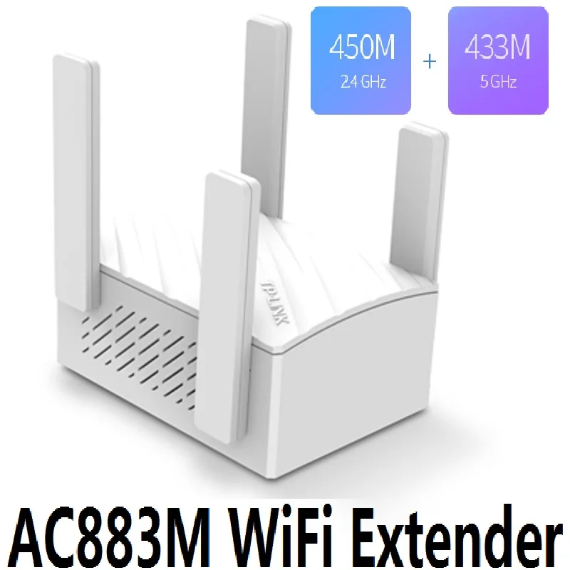 4 안테나 2.4 + 5GHz 11ac 883Mbps 와이파이 무선 익스텐더 리피터 부스터, AP 향상 모바일 와이파이 핫스팟 와이파이 신호 증폭기