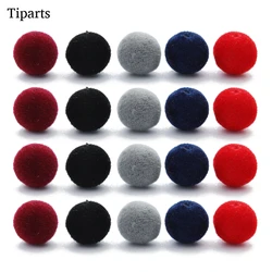 100pcs 8mm Round Beads Pompom Velvet Fabric Resin Loose Spacer Beads 1mm Hole For DIY Necklace Bracelet Earring Making