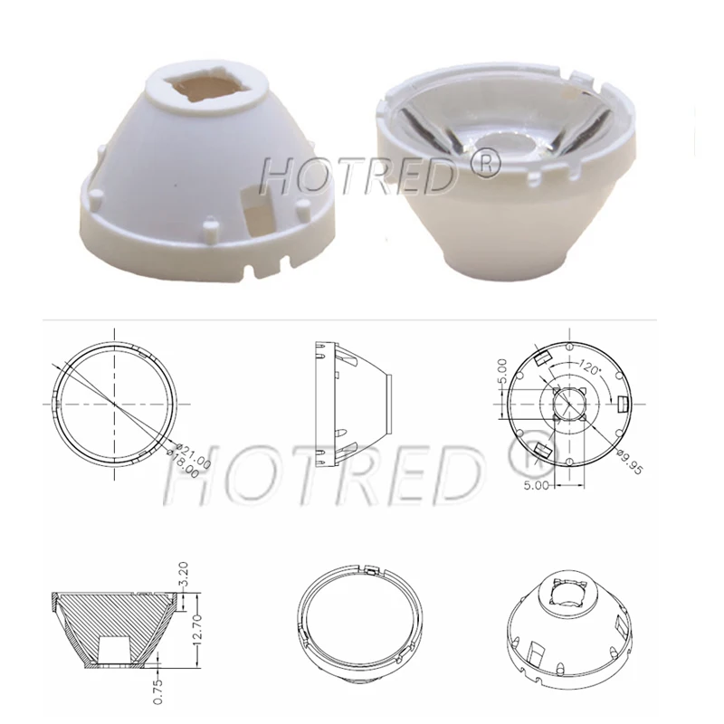 1pcs XLM LED LED HP50 LED 5050 L2 Lens 21mm 32mm 5 Degree White Holder 10/25/45/60 degree LED LENS/Reflector Collimator