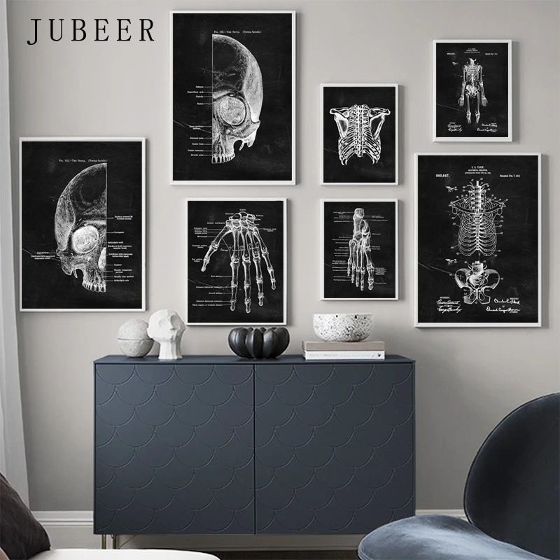 Muscle Foot Bone Wall Art Heart Anatomy Skeleton Canvas Painting Nordic Posters And Prints room Pictures For Doctor Office Decor