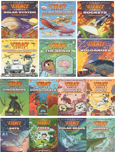 Science Comics Series 14-Book Set,exciting and Educational 14-book Set of Science  Comics,English