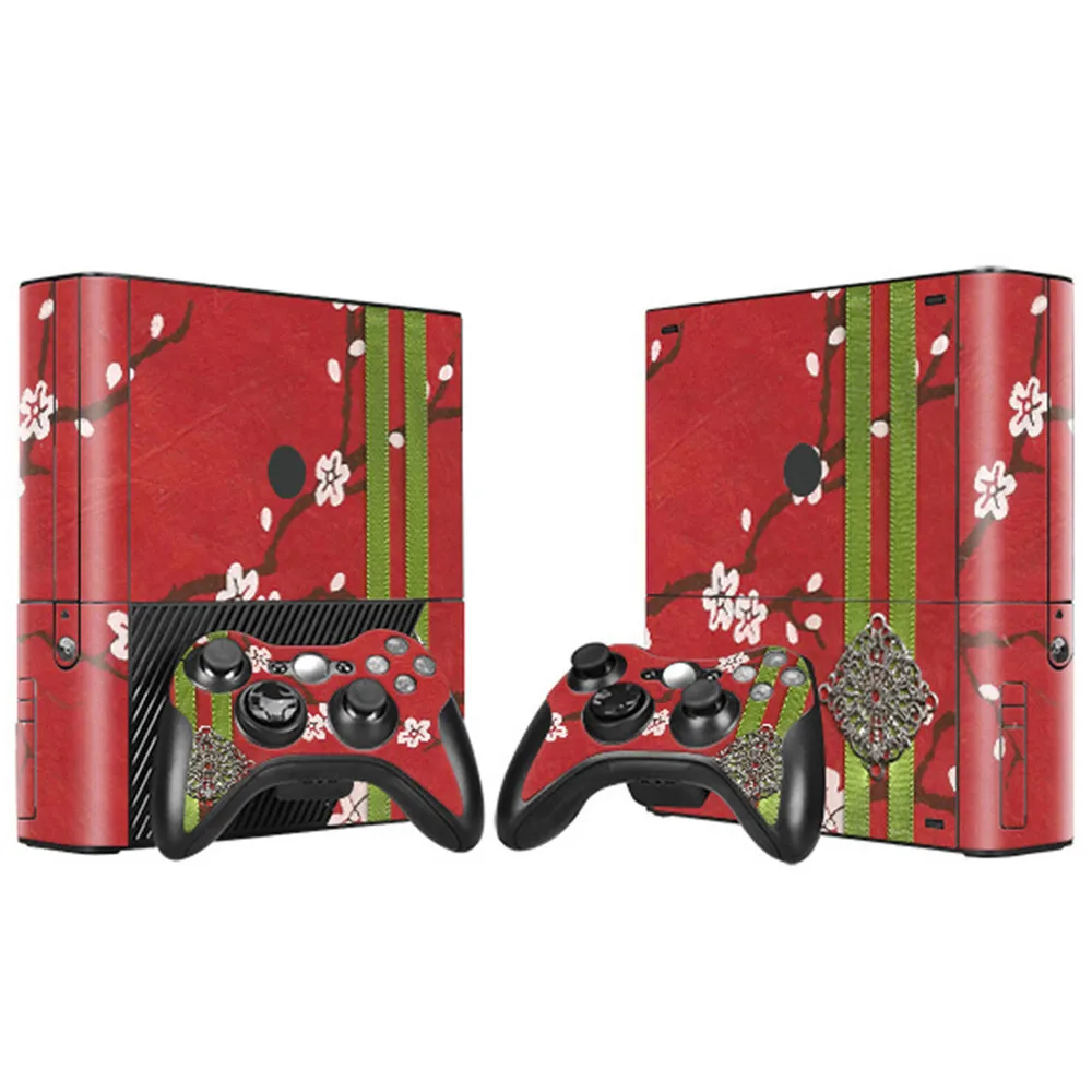 ملصقات من الفينيل على شكل أوراق خضراء لوحدة التحكم XBOX 360 E و2 قطعة من ملصقات جلود التحكم