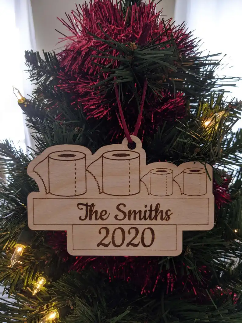 

Customized family toilet paper ornament Personalized Christmas tree decoration special Laser Engraved Gift for guest friend