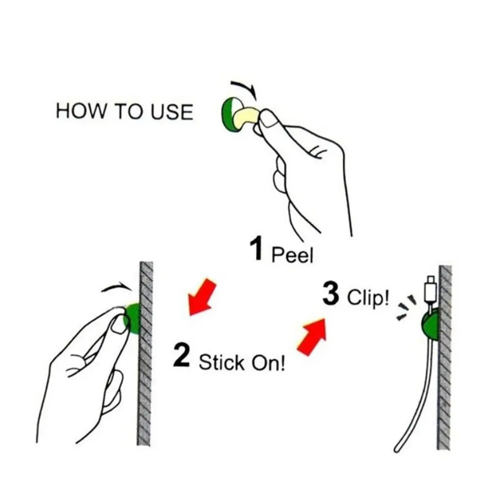 Scheda di linea autoadesiva con Clip di fissaggio per avvolgimento dell'organizzatore di archiviazione del mozzo autoadesivo in Silicone fisso da tavolo