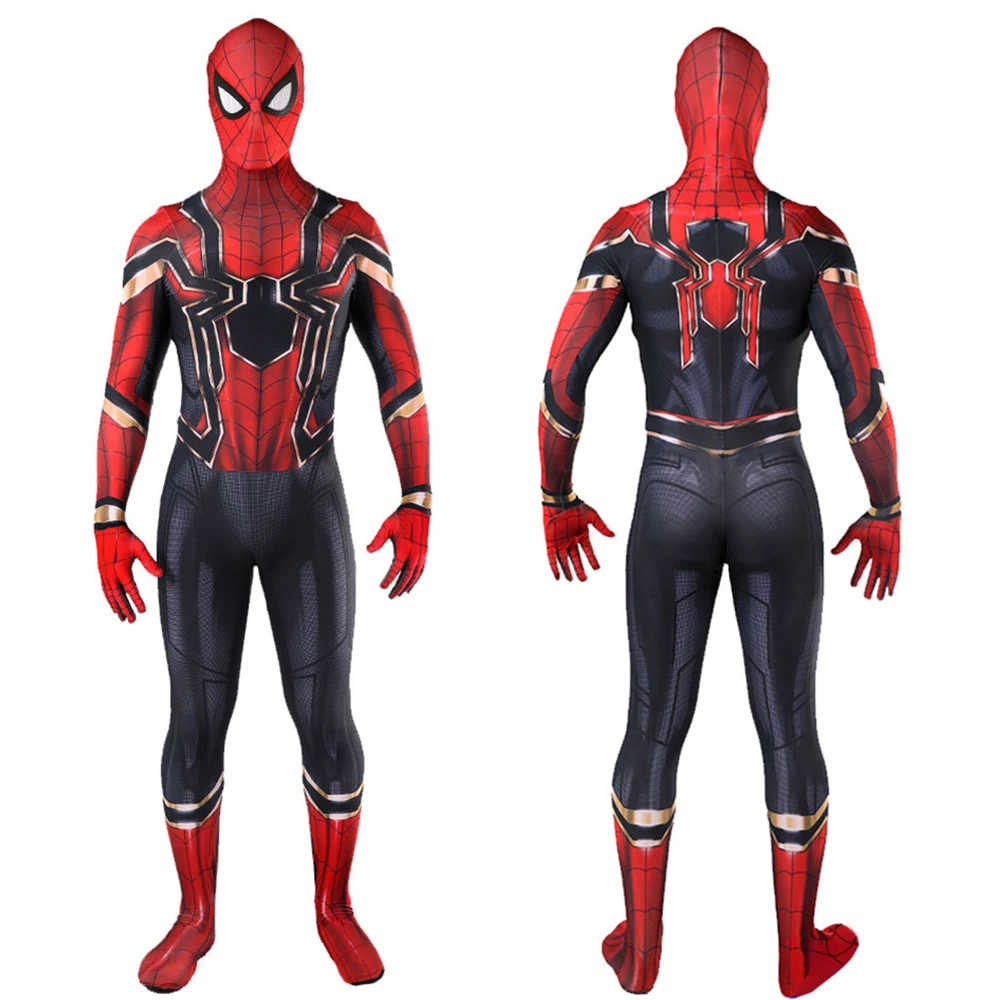 Iron Spiderman Costume Cosplay 3D Printed Spandex Home Coming Spidey Superhero Halloween Costume Jumpsuits Bodysuit Adult/Kids