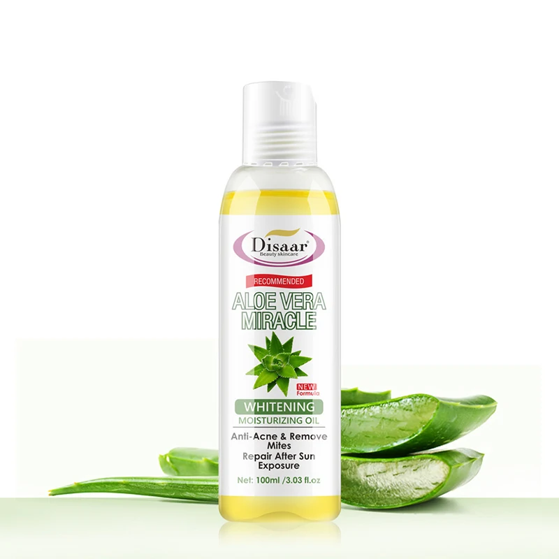 

Aloe Vera Whitening Moisturizing Oil Anti-Acne Remove Mites Soothing Skin Body Oil Firming Skin Massage Oil 100ML