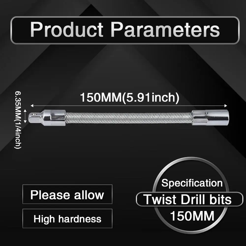 Hoen 1/4 "Shank 150Mm Hex Key Adapter Ratelsleutel Extension Bar Set Aanpassing Extra Lange Hand Repair Tools