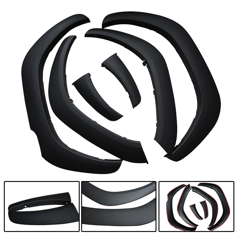 Small Styling Mouldings Auto Matte Black Fender Flares Exterior Accessories Plate Cover for Hilux Vigo Revo Rocco 2015-2020 3.5\