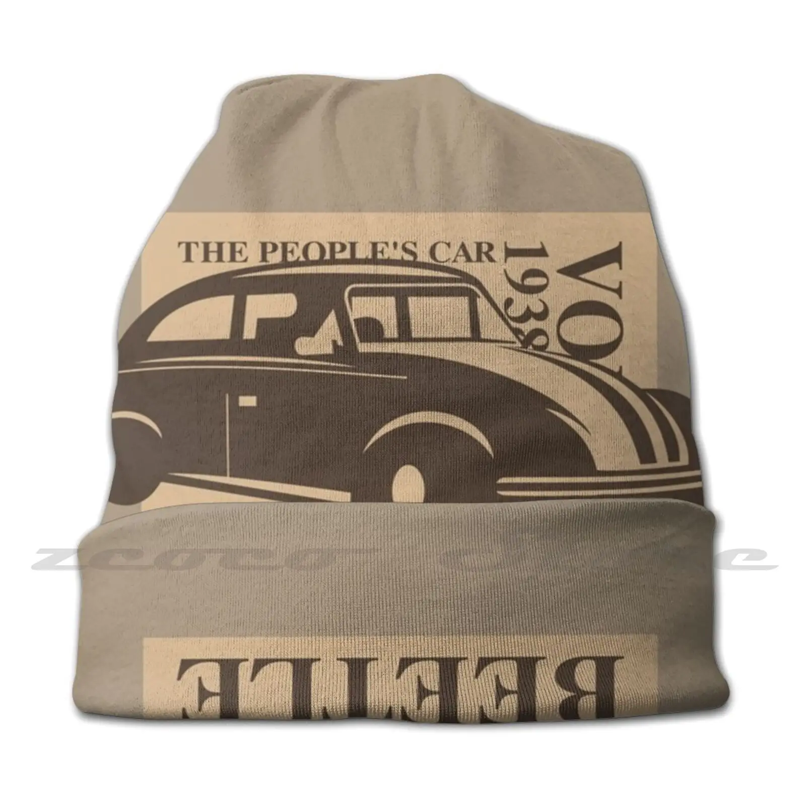 Classic Car Diy Pullover Cap Knit Hat Plus Size Keep Warm Elastic Soft Beetle Bug Beetle Classic Car Iconic 1930S Retro Vintage