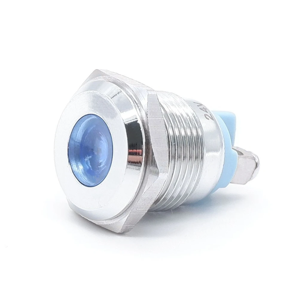 16mm LED Metal Indicator Lights Round LED Flat Head Signal Pilot Lamp Screw Terminal 12V 24V 220v Machine Indicator Light