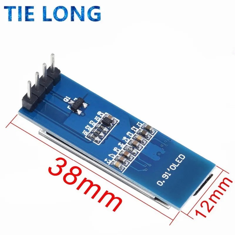 Tie LONG 1pcs módulo OLED de 0,91 polegadas 0,91 "branco azul OLED 128X32 OLED LCD Módulo de exibição LED 0,91" IIC Comunicar