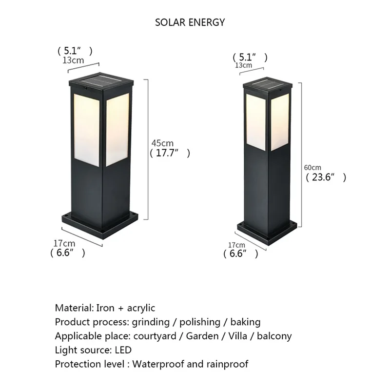 WPD Solar Lawn Light Outdoor LED Waterproof Modern Garden Lamp Home Decorative For Villa Duplex Park