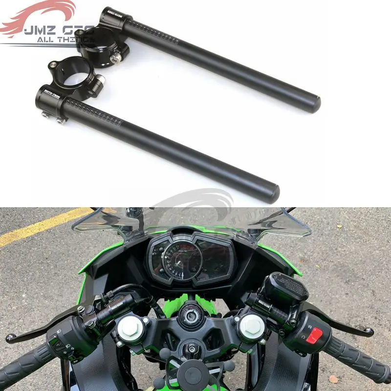 MOTO-TRON  Motorcycle CNC  Handlebar Clip Ons Fork handle bars Clip ons for KAWASAKI Ninja400 2017-2018-2019-2020-2021-2022-2023