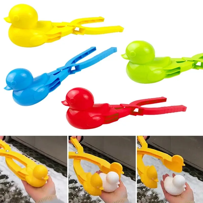 Duck Shaped Snowball Maker Clip Children Outdoor Plastic Winter Snow Sand Mold Tool for Snowball Fight Outdoor Fun Sports Toys