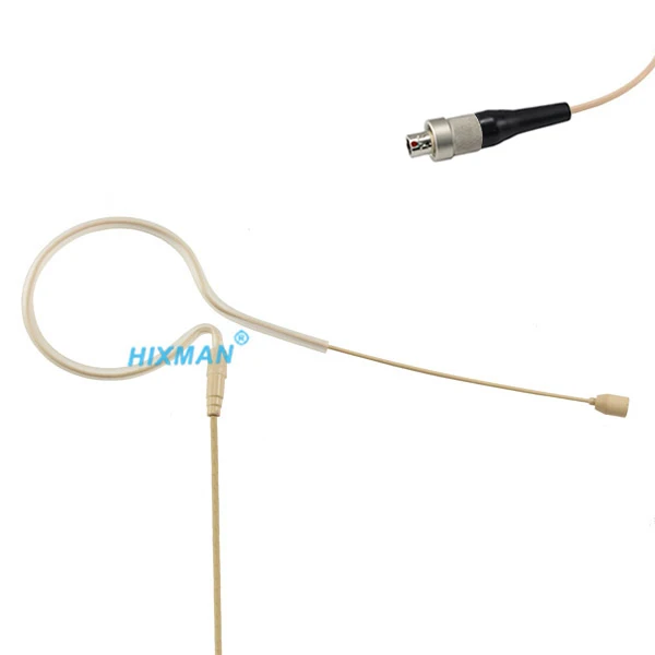 HIXMAN Beige EM1-S3 Single Ear Omni Earset Headset Microphone For Sennheiser Shure Wisycom Zaxcom Lectrosonics Wireless System