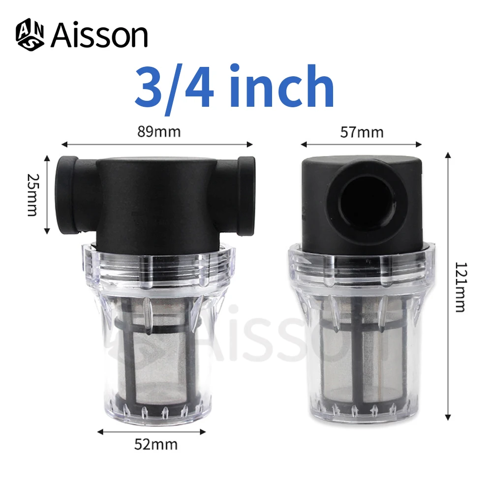 1/2\'\' 3/4\'\' 40 80 Mesh Water Pipe Filter Plastic Transparent Water Tank Garden Irrigation Impurity Filter Aquaculture Prefilter