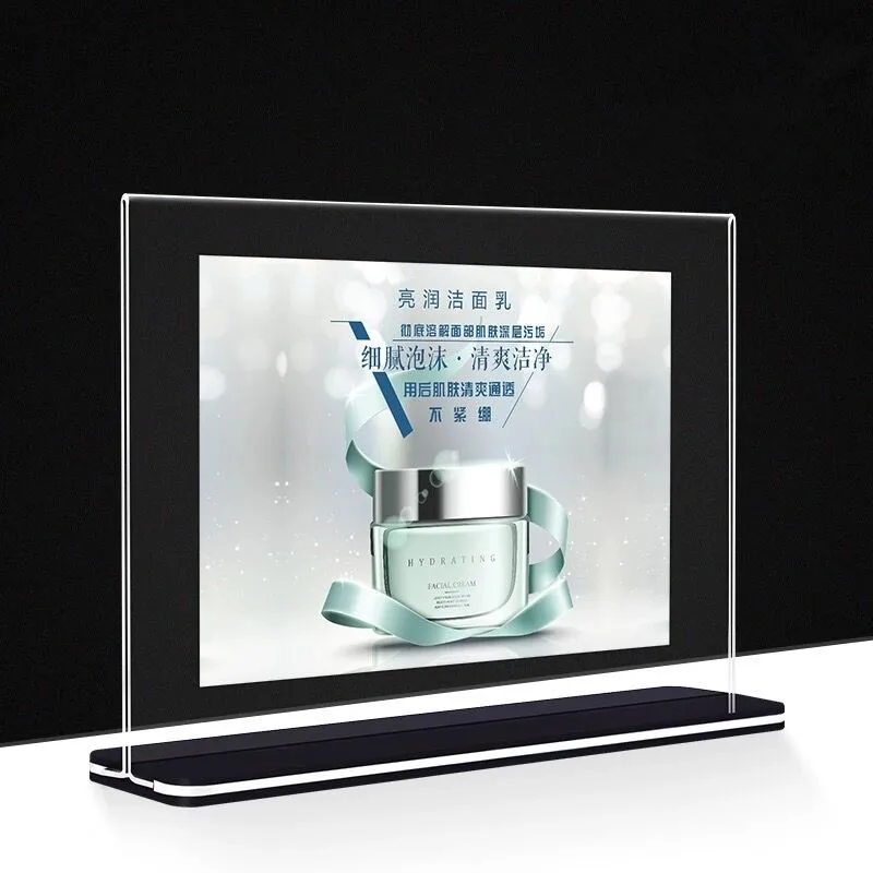 A4 Black Base Acrylic Sign Holder Stand Menu Paper Holder Stand Table Poster Picture Photo Frame