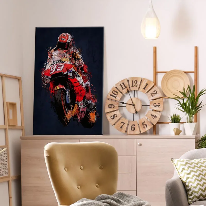 Motorcycle Wall Art Picture Canvas Poster Nursery Print Minimalist Painting Decor No Frame