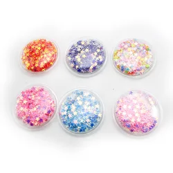 100pcs/lot Fantasy Transparent PVC Round patch applique with Stars Sequin For Clothes Cake Clip Headwear Accessories