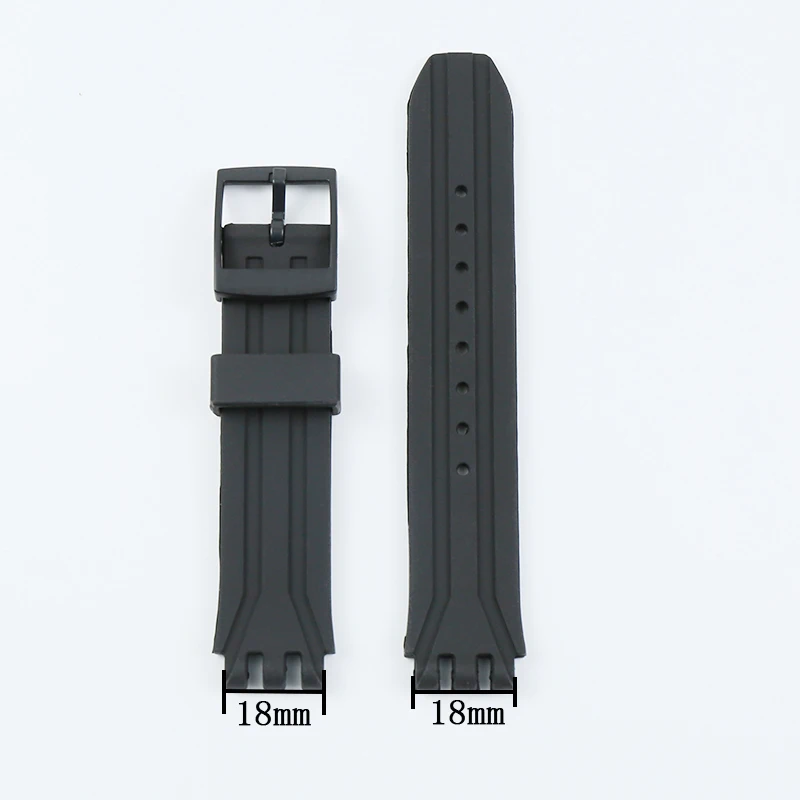 Watch accessories pin buckle For Swatch SUIB400 SUIK400 series 18mm silicone strap men and women sports waterproof rubber strap