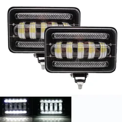 2pcs Lens Square Led Work Light For Trailer 4WD SUV UTV Trucks 4x4 Offroad Tractor 12V 24V Working Driving Lights Headlight