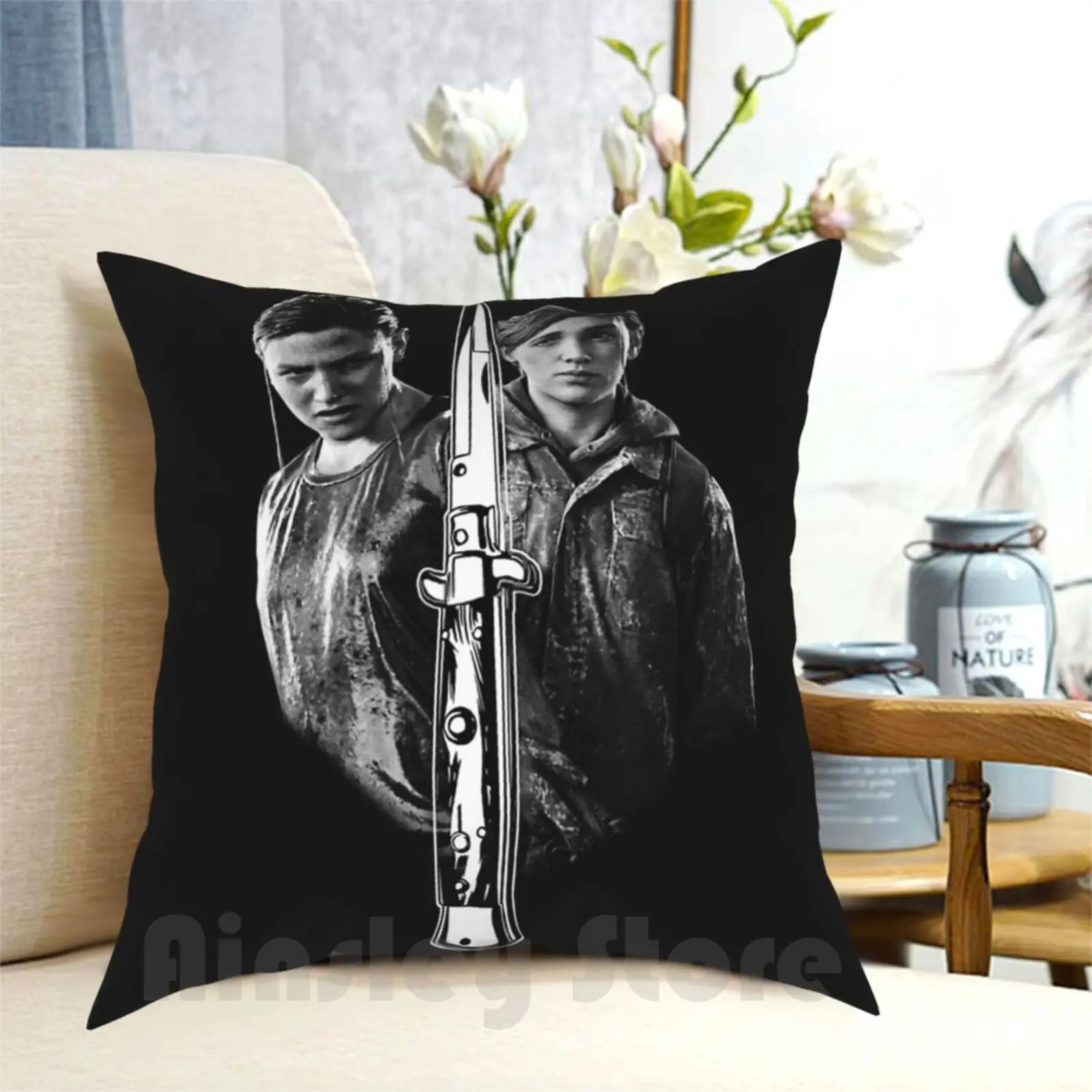 Abby And Ellie Pillow Case Printed Home Soft DIY Pillow cover The Last Of Us Video Game Fan Art Last Of Us The Last Of Us