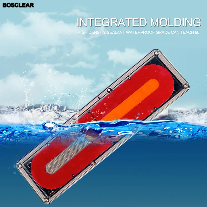 مصابيح ليد خلفية خلفية للشاحنة والمقطورة ، ضوء تحذير ، مصباح إشارة متدفقة ، مصباح حركة المرور ، إشارة التوقف ، شاحنة ، 12 فولت ، 24 فولت ، 2 #3