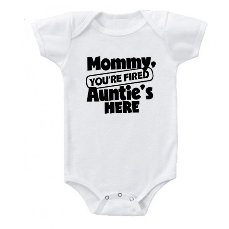 

Funny Newborn Baby Cotton Short Sleeve Baby Bodysuit Baby Infant Boys Girls Clothes Mommy Auntie Print Baby Clothes 0-18M