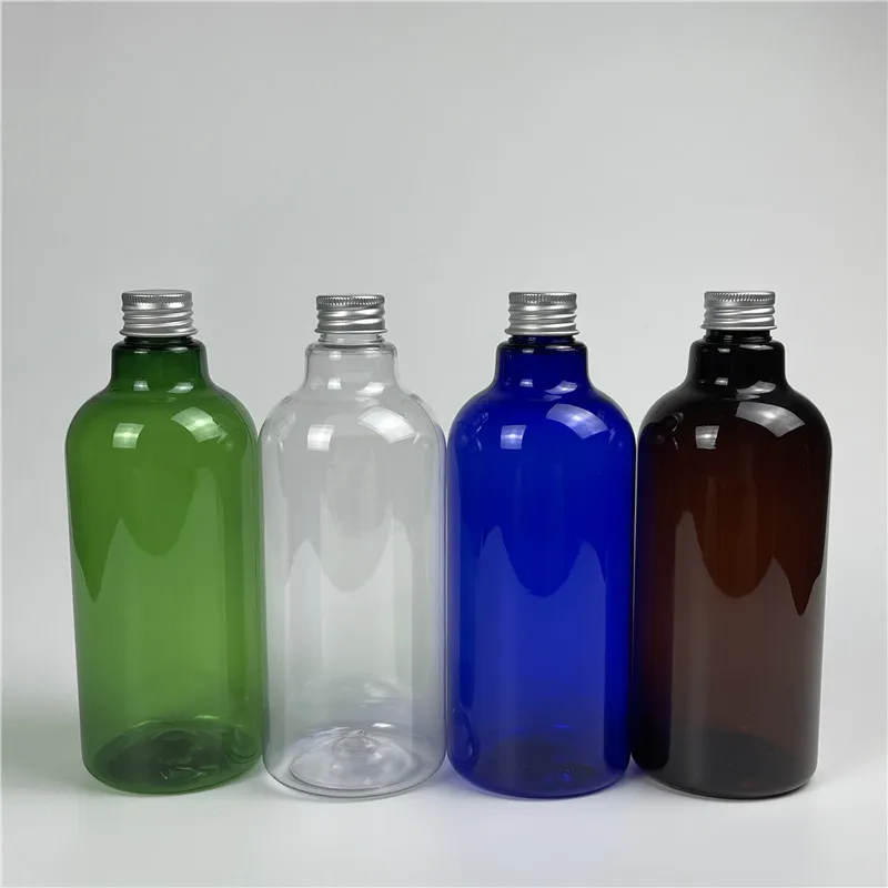 

500ml x 12 Empty Plastic Cosmetic Container With Aluminum Screw Cap Emollient Water Package Bottles 500g Essential Oil Bottles