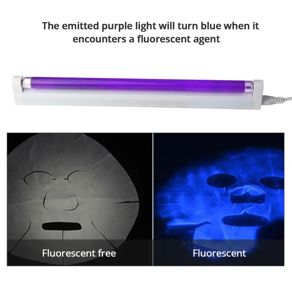 110V 220V Ultraviolet UV Lamp T5 BlackLight Blue 365nm Quartz Light 6W 8W Fluorescent Money Detection Lamp Violet Party DJ Decor