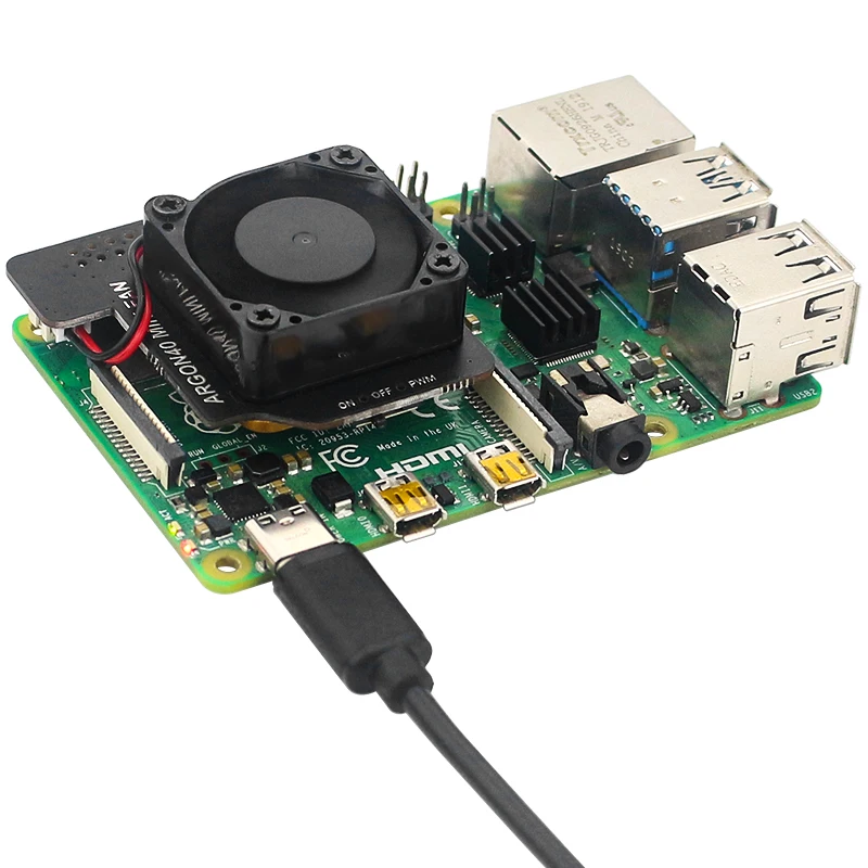 Argon Raspberry Pi 4B 3B+/3B Mini PWN Switch Controller Cooling Fan With Copper base Heatsinks