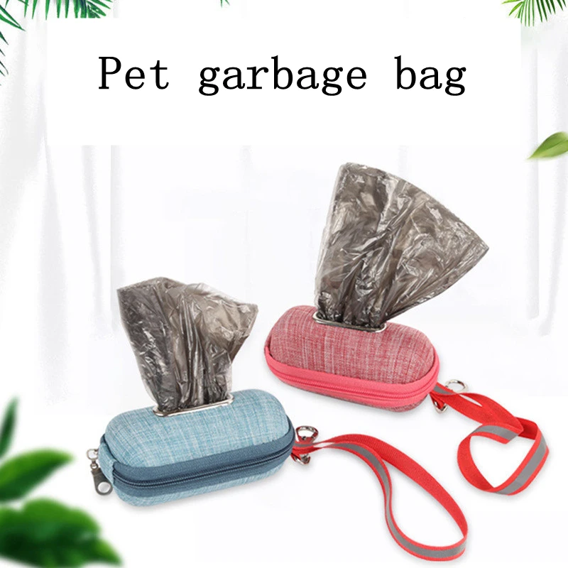 New Pet Dog Poop Bag Dispenser Pick-Up Bags Holder with Rope Outdoor Cleaning Waste Garbage Box Waste Bags Cleaning Supplies