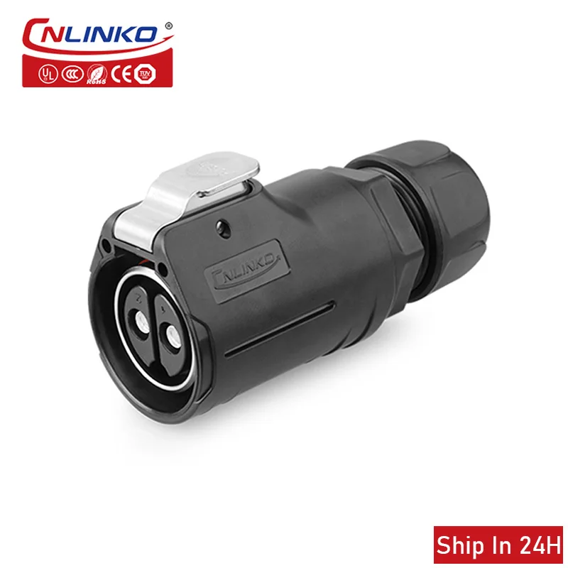 Cnlinko-Conector de 2 pines LP28 M28, Conector de cable de 500V 50A, enchufe eléctrico de plástico impermeable, conector de alimentación