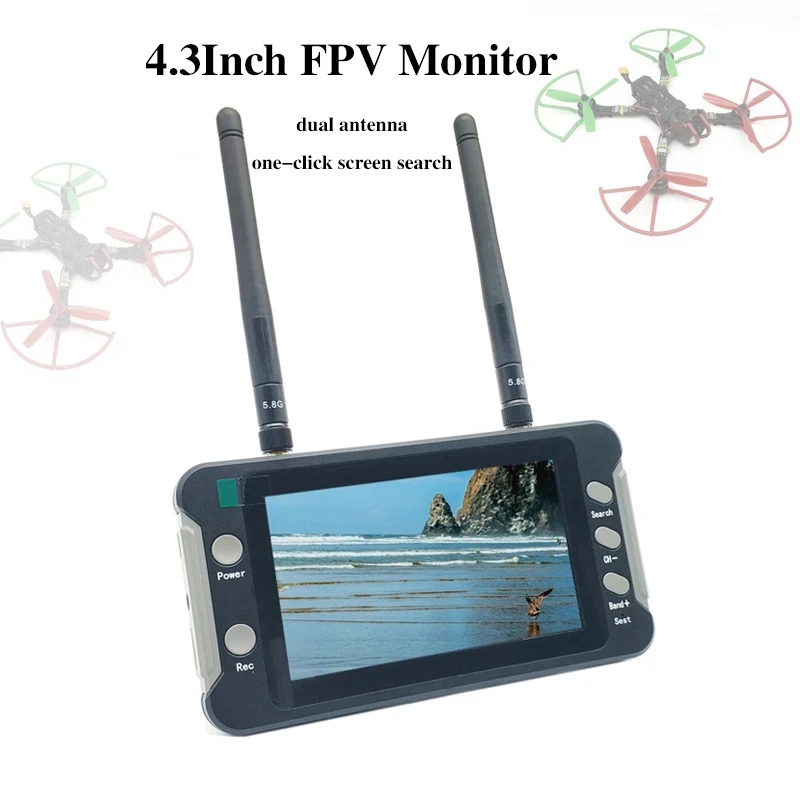 FYS 5.8G FPV Monitor with DVR 40CH 4.3 Inch LCD Display 16:9 NTSC/PAL Auto Search Video Recording For RC Multicopter FPV Drone