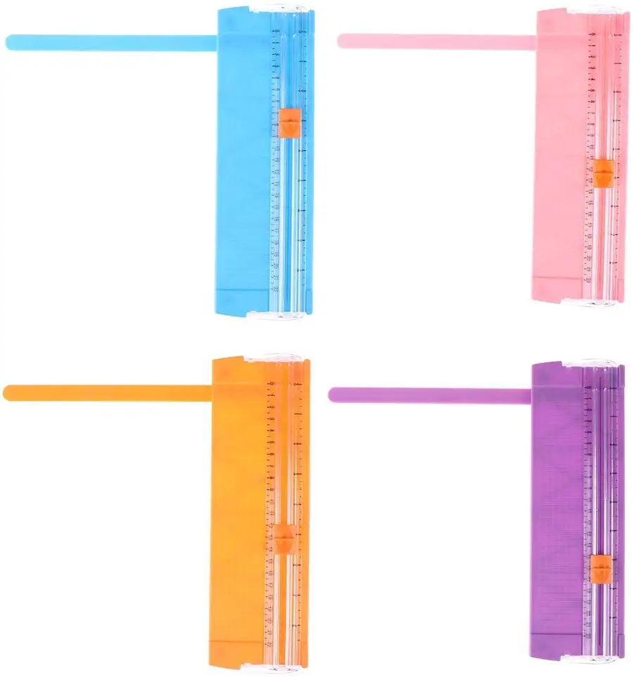 Mini Precision Rotary Paper Cutter Scrapbook Photo Trimmer With Finger Protection Slide Ruler Design For Home School Office