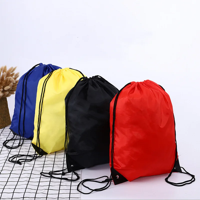 Portable Sports Bag Thicken Drawstring Belt Riding Backpack Gym Drawstring Shoulder Bag Shoes Clothes Waterproof Storage Bag