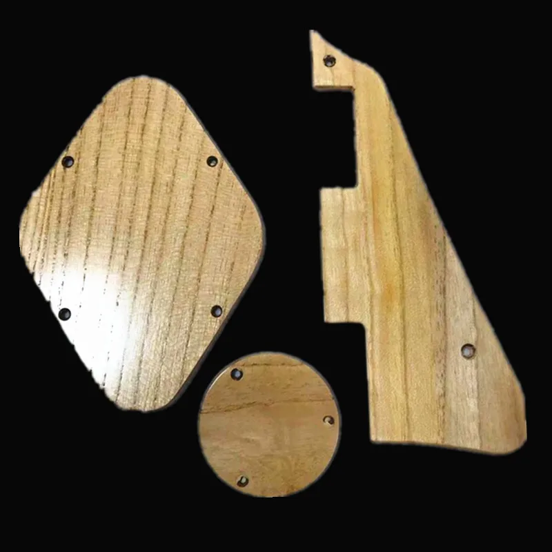 Hand-made Ailanthus wood Guitar Pickguard +back coverplate+switch cavity cover