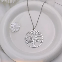 Albero della vita famiglia nome personalizzato collana con ciondolo regalo di famiglia in acciaio inossidabile gioielli personalizzati regalo della nonna