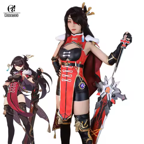 ROLECOS Genshin Impact Beidou Cosplay Costume Beidou Cosplay Costumes Women Game Costume Halloween Dress Cloak Eye mask Full Set